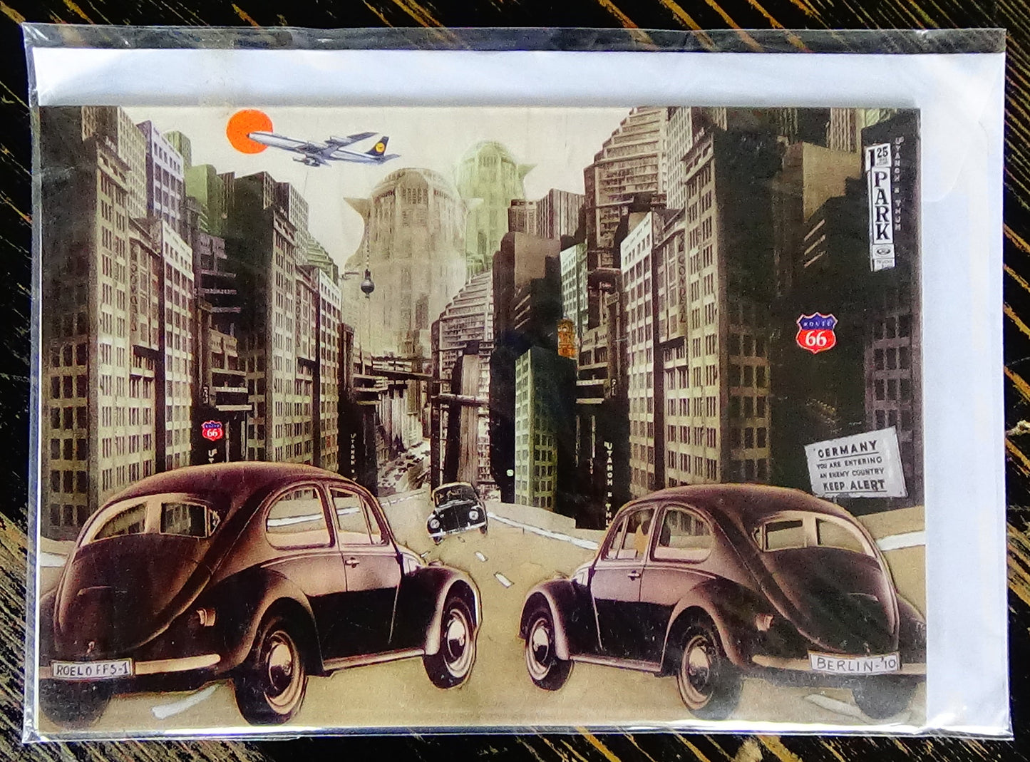 Postkarten mit Umschlag in Folie eingepackt