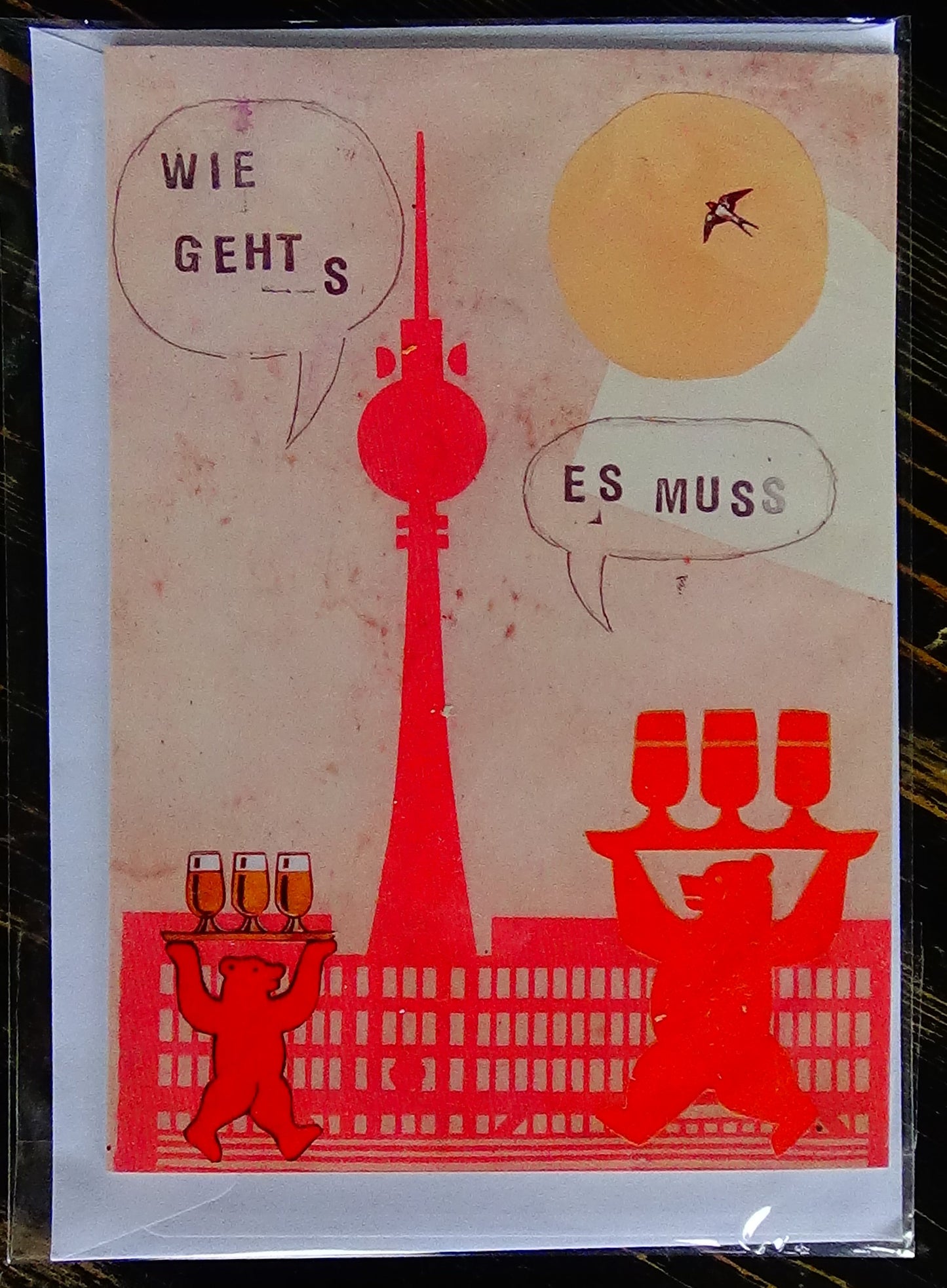 Postkarten mit Umschlag in Folie eingepackt