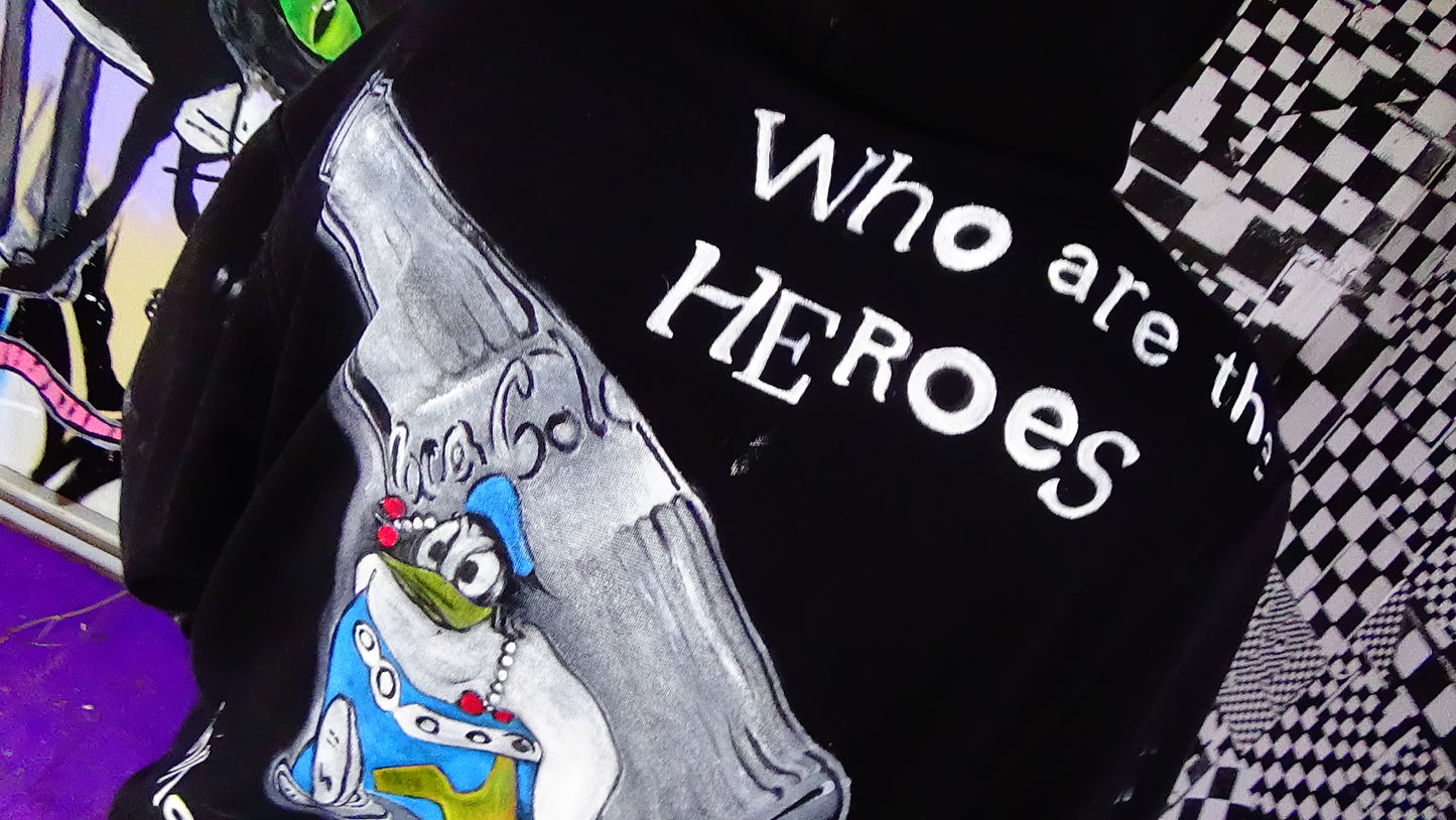 Hoodie namens "who are the heroes and who are the terrorists"